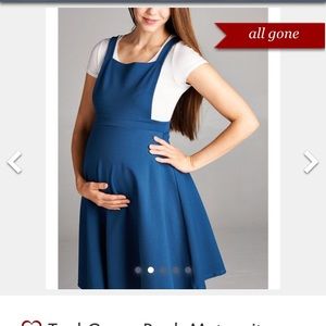 Teal pinafore/ cross back apron dress